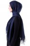 Demet - Hijab Pashmina Azul Marino