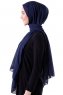 Hadise - Hijab Chiffon Azul Marino Oscuro