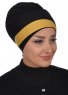 Elsa - Turbante De Algodón Negro & Marrón