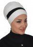 Elsa - Turbante De Algodón Crema & Negro