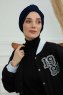 Laura - Turbante De Algodón Azul Marino