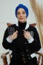 Laura - Turbante De Algodón Azul