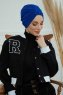Laura - Turbante De Algodón Azul