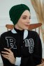Laura - Turbante De Algodón Verde Oscuro