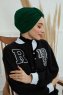 Laura - Turbante De Algodón Verde Oscuro