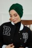 Laura - Turbante De Algodón Verde Oscuro