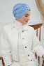 Laura - Turbante De Algodón Sky Blue