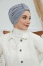Laura - Turbante De Algodón Gris Claro