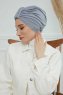 Laura - Turbante De Algodón Gris Claro