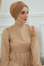 Wilma - Turbante De Algodón Marrón Claro