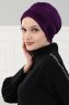 Linda - Turbante De Algodón Púrpura - Ayse Turban