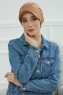 Sandra - Turbante De Algodón Marrón Claro