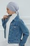 Ellie - Turbante De Algodón Gris Claro