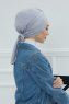 Ellie - Turbante De Algodón Gris Claro