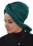 Theresa - Turbante Di Cotone Verde Oscuro - Ayse Turban
