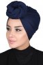 Sigrid - Hijab De Algodón Azul Marino - Ayse Turban