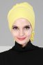 Monica - Turbante De Algodón Amarillo - Ayse Turban
