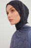 Fadime - Hijab Estampada Azul Marino