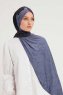 Fadime - Hijab Estampada Azul Marino