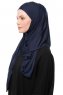Asya - Hijab Práctico Viscosa Azul Marino