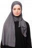 Asya - Hijab Práctico Viscosa Gris Oscuro