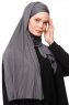 Asya - Hijab Práctico Viscosa Gris Oscuro