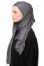 Asya - Hijab Práctico Viscosa Gris Oscuro