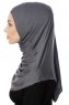 Ava - Hijab Al Amira Gris Oscuro One-Piece - Ecardin
