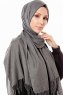 Aysel - Hijab Pashmina Gris Oscuro - Gülsoy