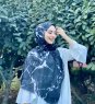 Benazir - Hijab Estampado De Algodón Negro