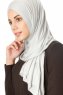 Betul - Hijab 1X Jersey Gris Claro - Ecardin