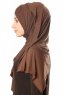 Betul - Hijab 1X Jersey Marrón Oscuro - Ecardin