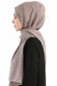 Burcu Taupe Chiffon Hijab Sjal Madame Polo 130026-3