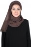 Carin - Hijab Chiffon Práctico Marrón