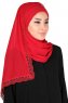 Carin - Hijab Chiffon Práctico Rojo