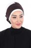 Clara - Turbante De Algodón Marrón & Crema
