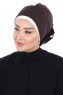 Clara - Turbante De Algodón Marrón & Crema