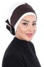 Clara - Turbante De Algodón Marrón & Crema