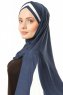 Duru - Hijab Jersey Azul Marino & Crema