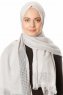 Ebru Grå Bomull Hijab Sjal 130043-1