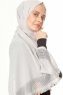 Ebru Grå Bomull Hijab Sjal 130043-3