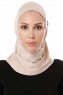 Elif - Hijab Sport Taupe Claro - Ecardin