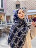 Elyas - Hijab Estampado De Algodón Negro - Mirach