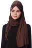 Eslem - Hijab Pile Jersey Marrón - Ecardin