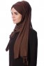 Eslem - Hijab Pile Jersey Marrón - Ecardin