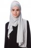 Eslem - Hijab Pile Jersey Gris Claro - Ecardin