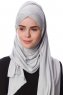 Eslem - Hijab Pile Jersey Gris Claro - Ecardin