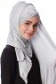 Eslem - Hijab Pile Jersey Gris Claro - Ecardin