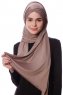 Eslem - Hijab Pile Jersey Taupe Oscuro - Ecardin
