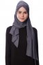 Eslem - Hijab Pile Jersey Gris Oscuro - Ecardin